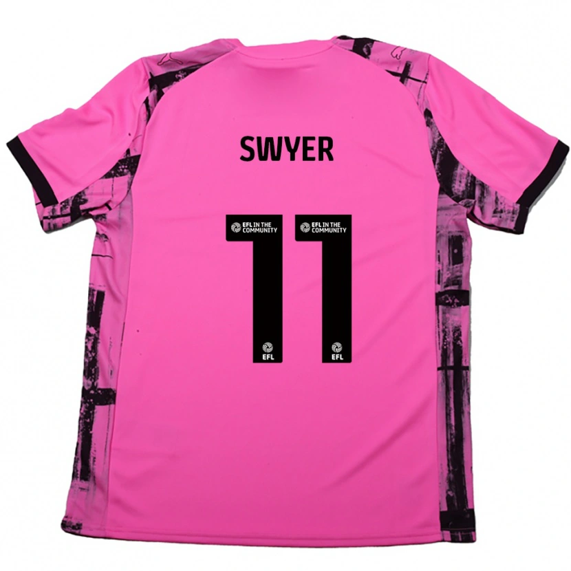 Danxen Mænd Kamarai Swyer #11 Rose Rød Sort Udebane Spillertrøjer 2025/26 Trøje T-Shirt