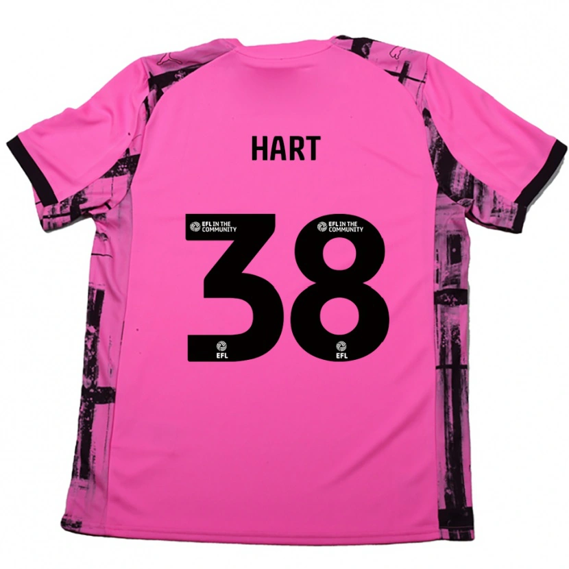 Danxen Mænd Jamari Hart #38 Rose Rød Sort Udebane Spillertrøjer 2025/26 Trøje T-Shirt