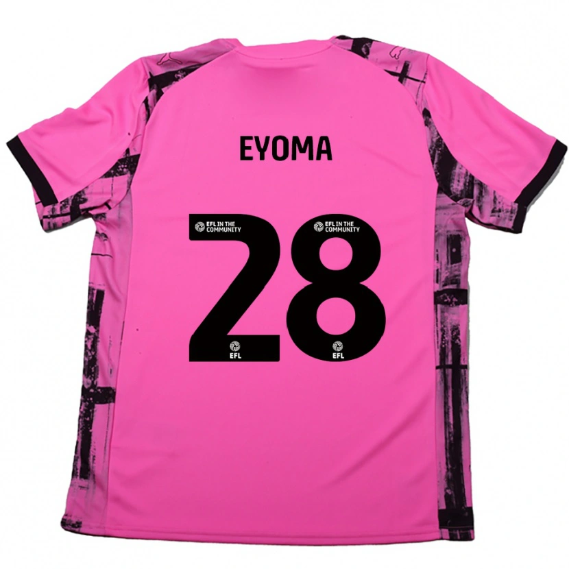 Danxen Mænd Timothy Eyoma #28 Rose Rød Sort Udebane Spillertrøjer 2025/26 Trøje T-Shirt