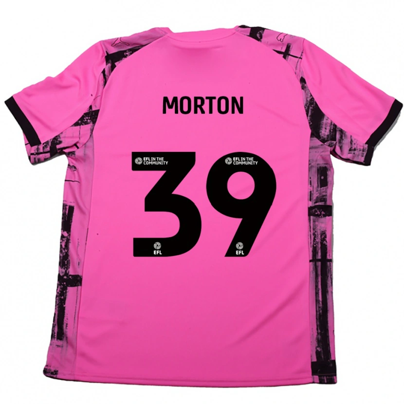 Danxen Mænd Callum Morton #39 Rose Rød Sort Udebane Spillertrøjer 2025/26 Trøje T-Shirt