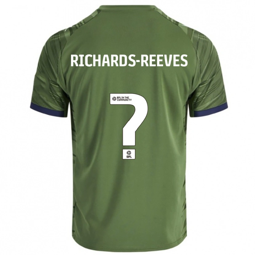 Danxen Mænd Phoebe Richards-Reeves #0 Grøn Hvid Udebane Spillertrøjer 2025/26 Trøje T-Shirt