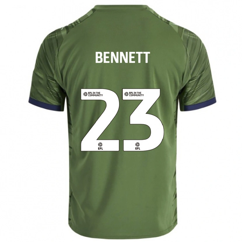 Danxen Mænd Renai Bennett #23 Grøn Hvid Udebane Spillertrøjer 2025/26 Trøje T-Shirt
