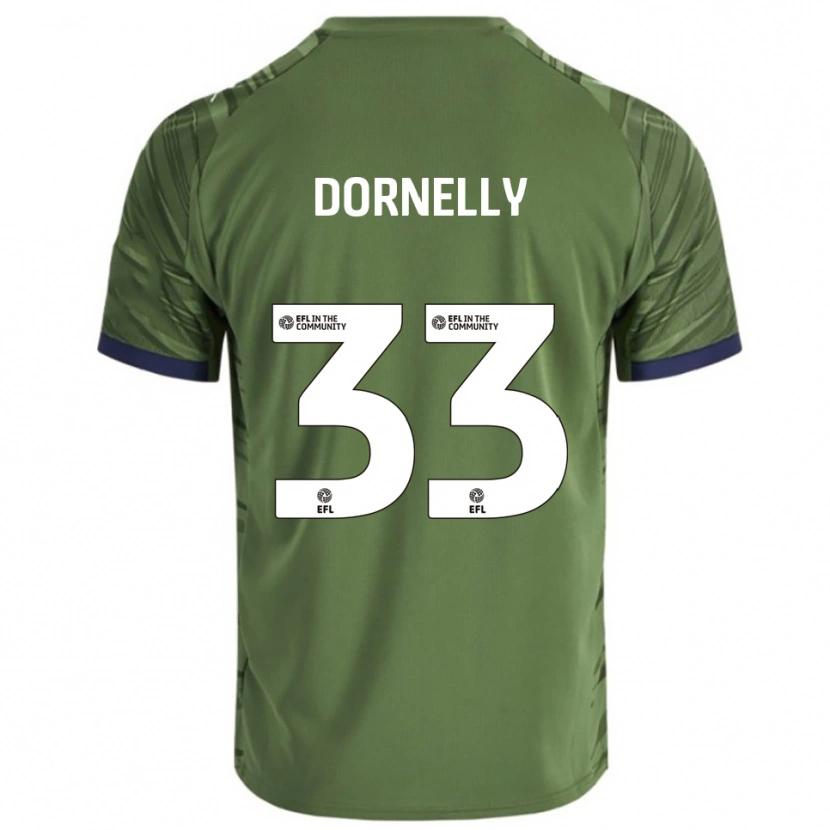Danxen Mænd James Dornelly #33 Grøn Hvid Udebane Spillertrøjer 2025/26 Trøje T-Shirt