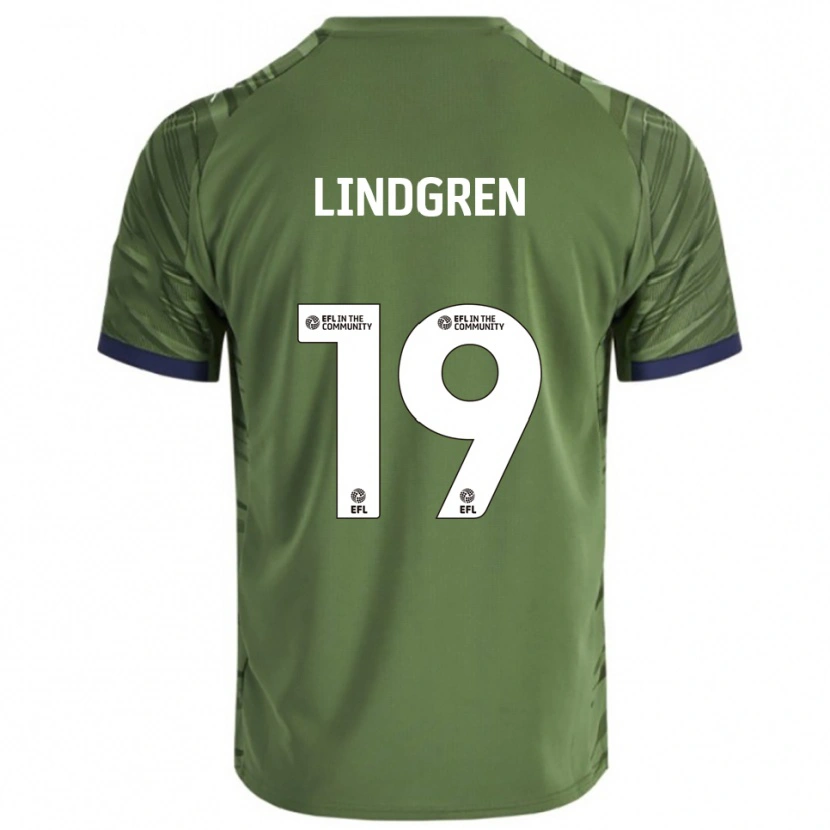 Danxen Mænd Gustav Lindgren #19 Grøn Hvid Udebane Spillertrøjer 2025/26 Trøje T-Shirt