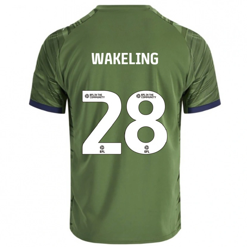 Danxen Mænd Jacob Wakeling #28 Grøn Hvid Udebane Spillertrøjer 2025/26 Trøje T-Shirt