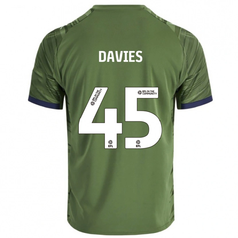 Danxen Mænd Joe Davies #45 Grøn Hvid Udebane Spillertrøjer 2025/26 Trøje T-Shirt