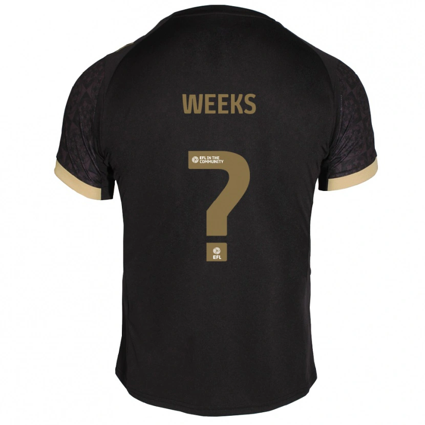 Danxen Mænd Freya Weeks #0 Sort Guld Udebane Spillertrøjer 2025/26 Trøje T-Shirt
