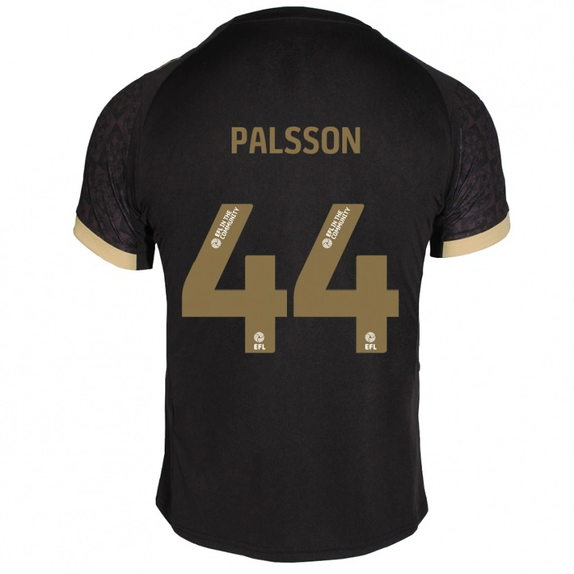 Danxen Mænd Victor Pálsson #44 Sort Guld Udebane Spillertrøjer 2025/26 Trøje T-Shirt