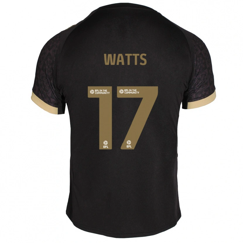 Danxen Mænd Caleb Watts #17 Sort Guld Udebane Spillertrøjer 2025/26 Trøje T-Shirt