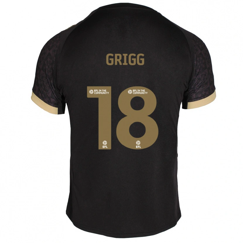 Danxen Mænd Katie Grigg #18 Sort Guld Udebane Spillertrøjer 2025/26 Trøje T-Shirt