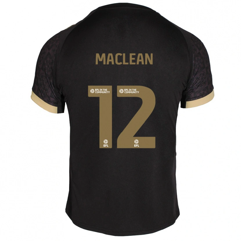 Danxen Mænd Toby Maclean #12 Sort Guld Udebane Spillertrøjer 2025/26 Trøje T-Shirt