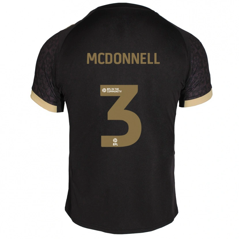 Danxen Mænd Rosie Mcdonnell #3 Sort Guld Udebane Spillertrøjer 2025/26 Trøje T-Shirt