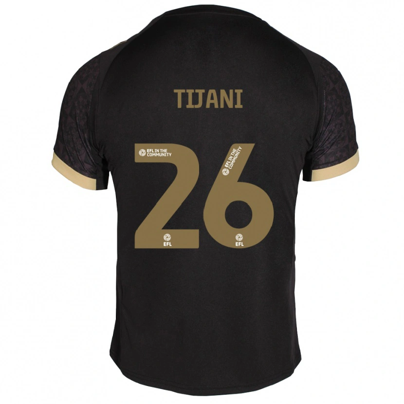 Danxen Mænd Muhamed Tijani #26 Sort Guld Udebane Spillertrøjer 2025/26 Trøje T-Shirt