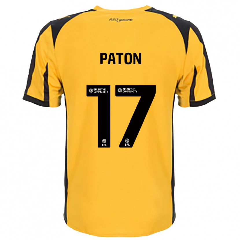 Danxen Mænd Ruari Paton #17 Orange Sort Udebane Spillertrøjer 2025/26 Trøje T-Shirt