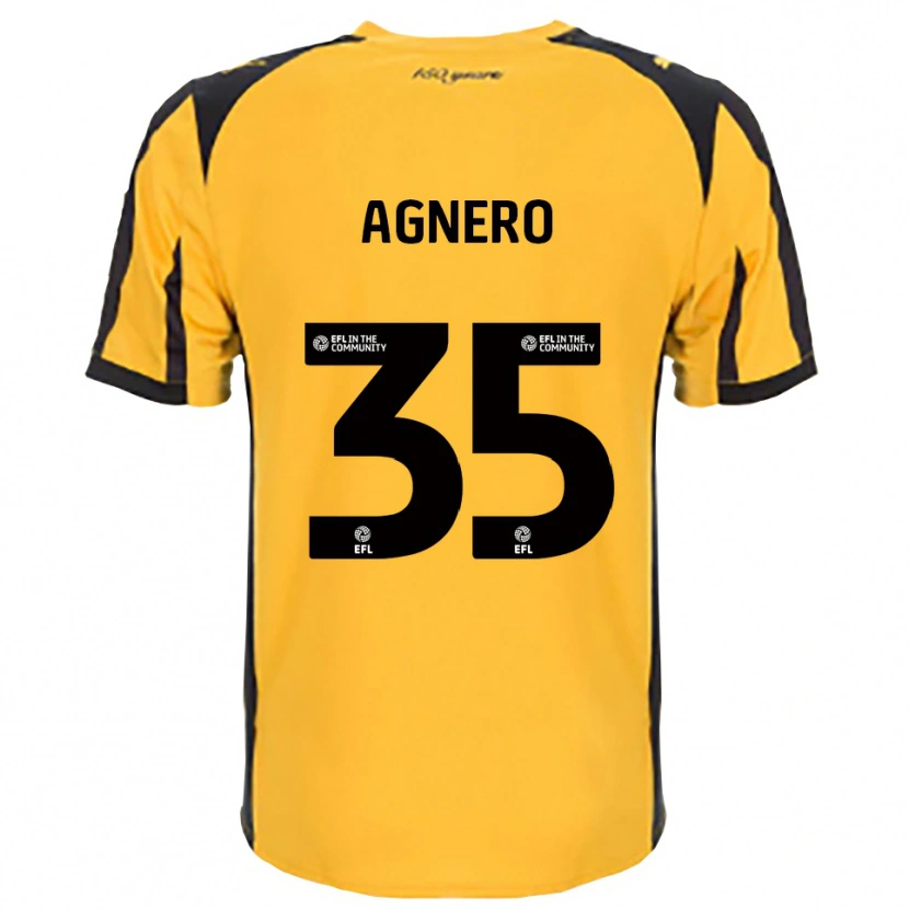Danxen Mænd Karl Agnero #35 Orange Sort Udebane Spillertrøjer 2025/26 Trøje T-Shirt