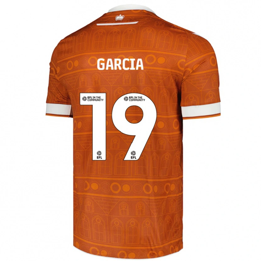 Danxen Mænd Andre Garcia #19 Orange Hvid Udebane Spillertrøjer 2025/26 Trøje T-Shirt