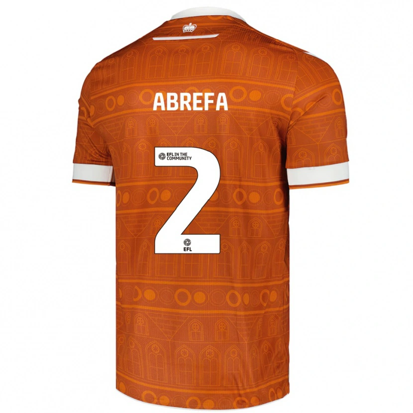 Danxen Mænd Kelvin Abrefa #2 Orange Hvid Udebane Spillertrøjer 2025/26 Trøje T-Shirt