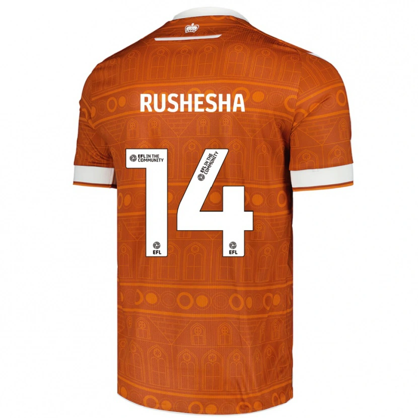 Danxen Mænd Tivonge Rushesha #14 Orange Hvid Udebane Spillertrøjer 2025/26 Trøje T-Shirt
