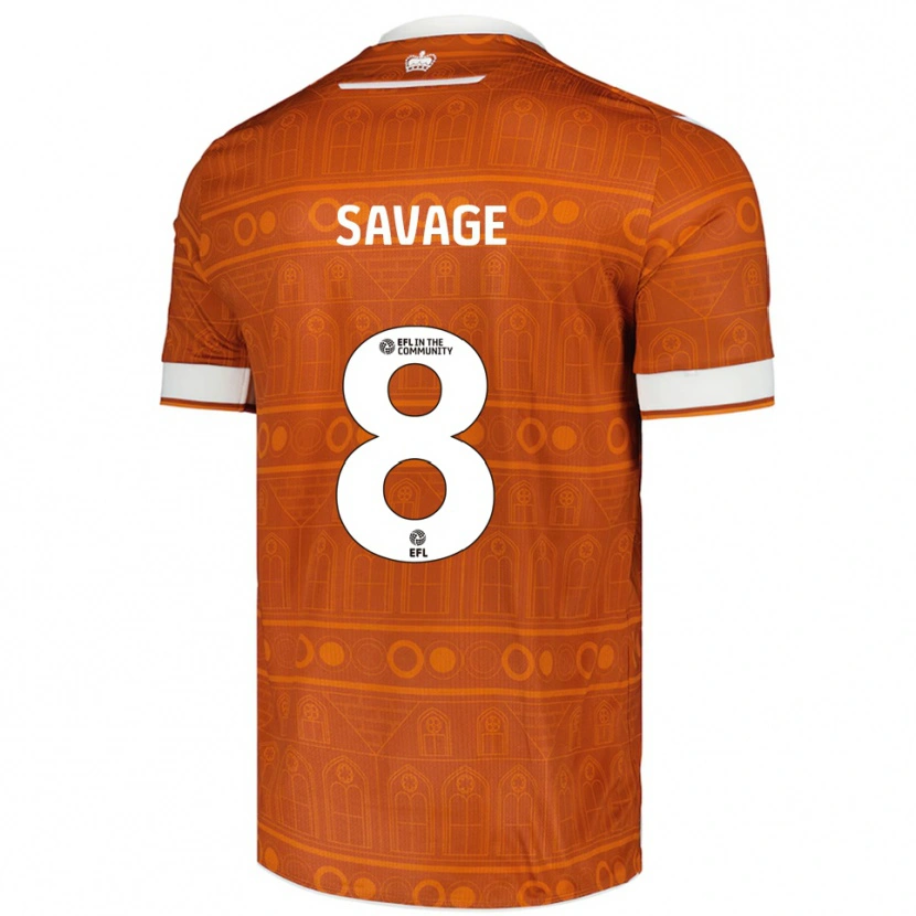 Danxen Mænd Charlie Savage #8 Orange Hvid Udebane Spillertrøjer 2025/26 Trøje T-Shirt