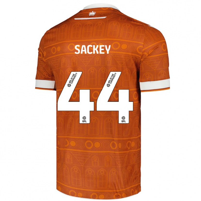 Danxen Mænd Tyler Sackey #44 Orange Hvid Udebane Spillertrøjer 2025/26 Trøje T-Shirt