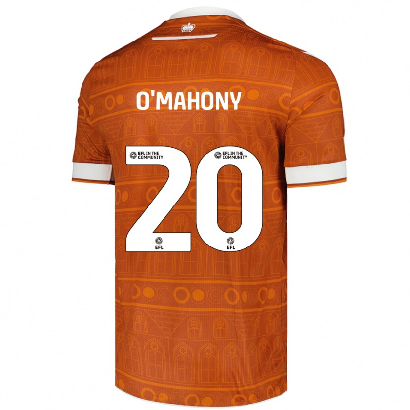 Danxen Mænd Mark O'mahony #20 Orange Hvid Udebane Spillertrøjer 2025/26 Trøje T-Shirt