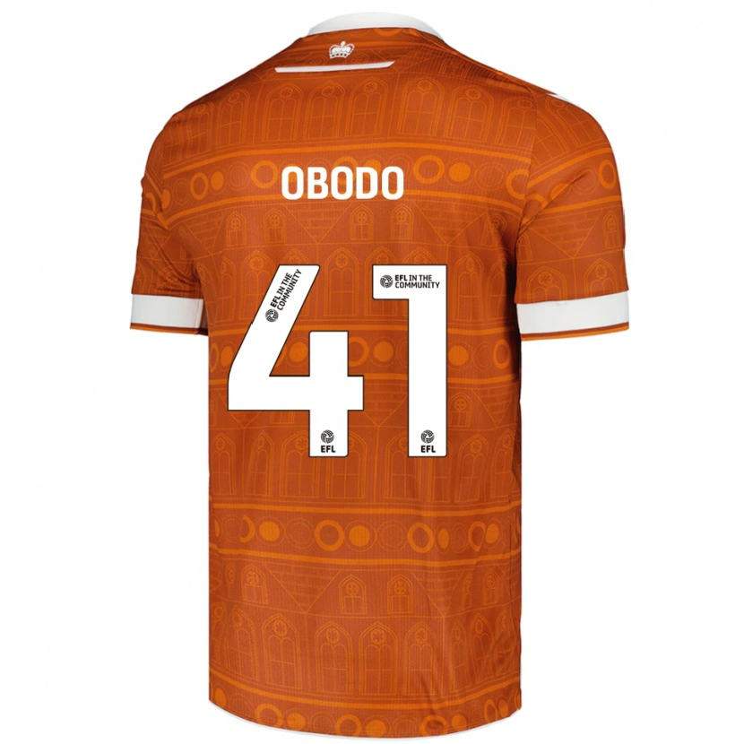 Danxen Mænd Miles Obodo #41 Orange Hvid Udebane Spillertrøjer 2025/26 Trøje T-Shirt