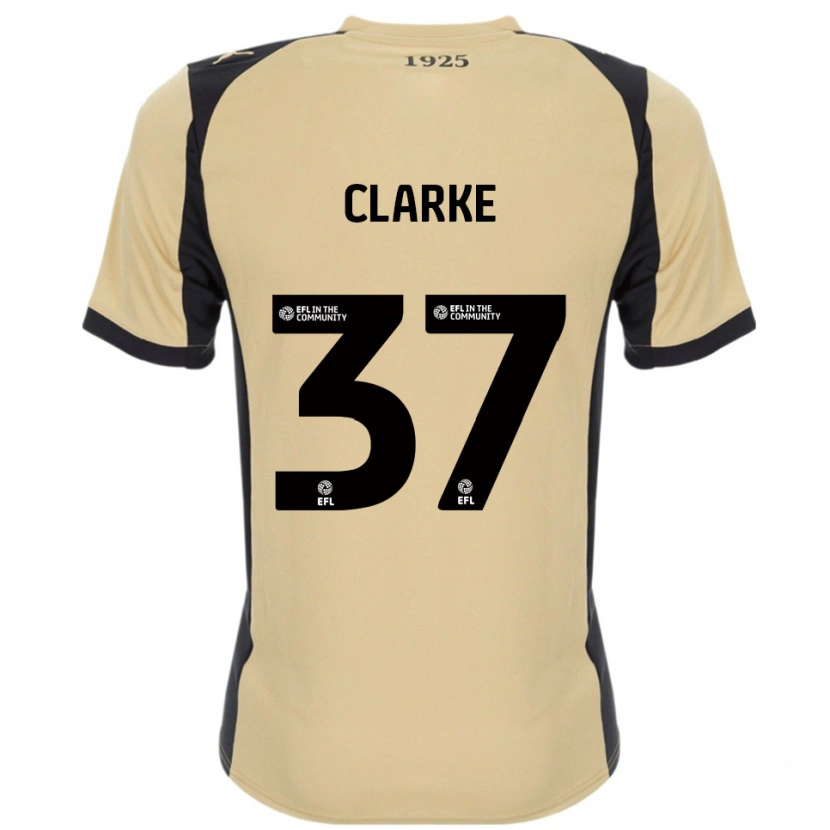 Danxen Mænd James Clarke #37 Guld Sort Udebane Spillertrøjer 2025/26 Trøje T-Shirt