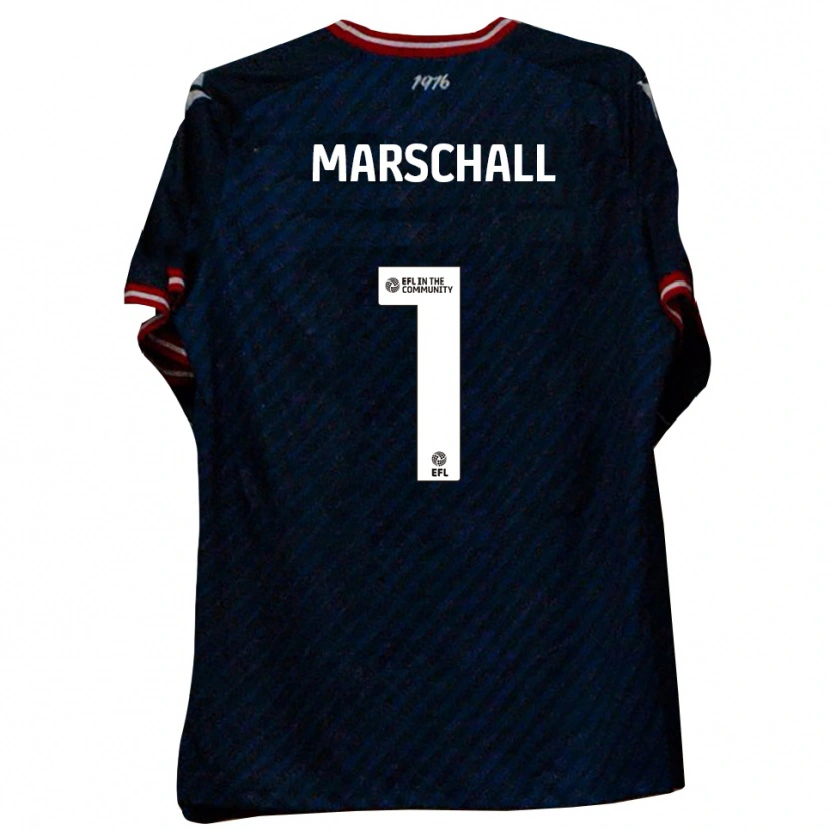 Danxen Mænd Filip Marschall #1 Marineblå Rød Udebane Spillertrøjer 2025/26 Trøje T-Shirt