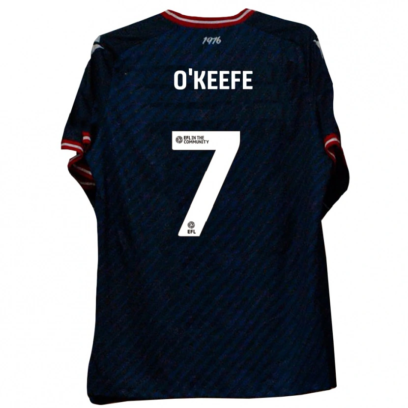 Danxen Mænd Albie O'keefe #7 Marineblå Rød Udebane Spillertrøjer 2025/26 Trøje T-Shirt