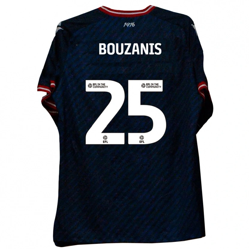 Danxen Mænd Dean Bouzanis #25 Marineblå Rød Udebane Spillertrøjer 2025/26 Trøje T-Shirt