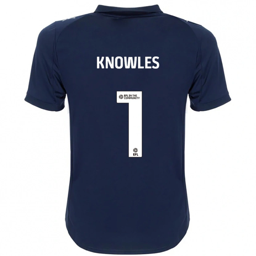 Danxen Mænd Amelia Knowles #1 Marineblå Hvid Udebane Spillertrøjer 2025/26 Trøje T-Shirt