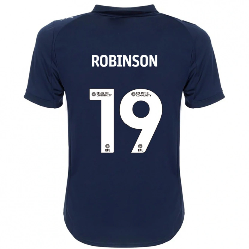Danxen Mænd Luke Robinson #19 Marineblå Hvid Udebane Spillertrøjer 2025/26 Trøje T-Shirt