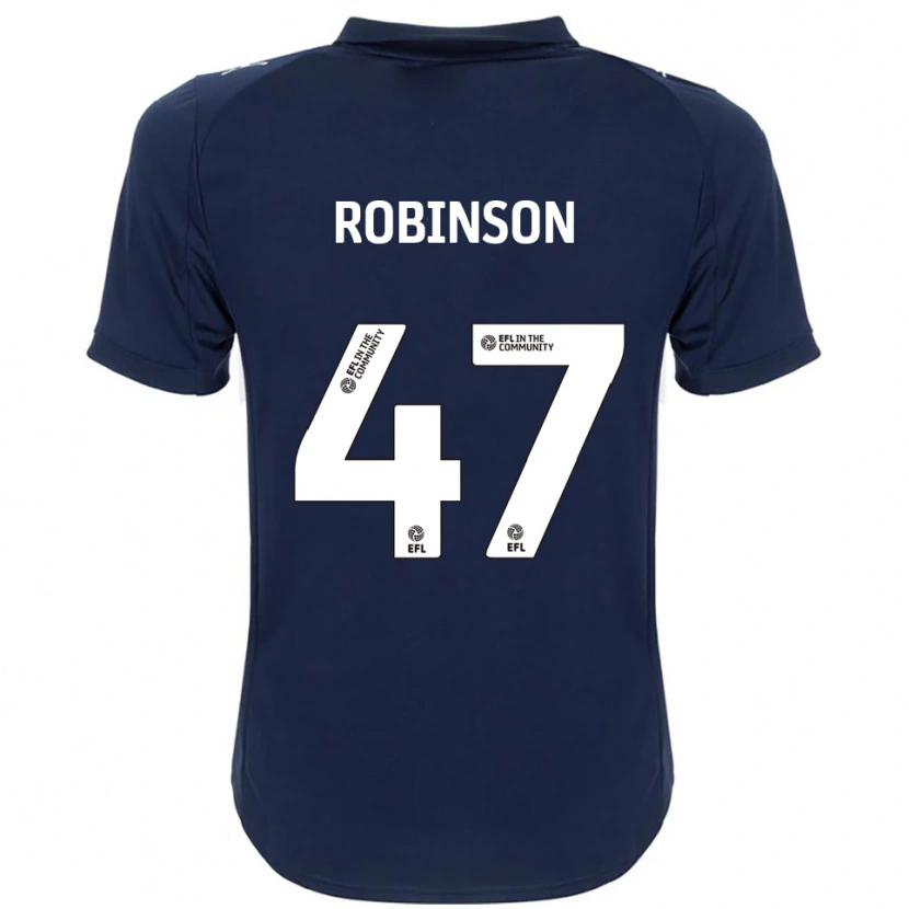 Danxen Mænd Josh Robinson #47 Marineblå Hvid Udebane Spillertrøjer 2025/26 Trøje T-Shirt
