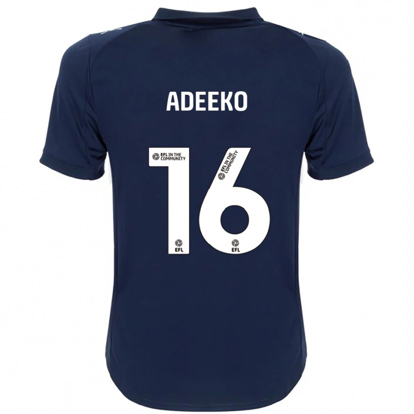 Danxen Mænd Baba Adeeko #16 Marineblå Hvid Udebane Spillertrøjer 2025/26 Trøje T-Shirt