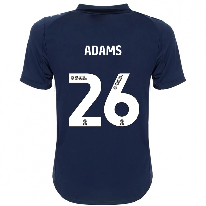 Danxen Mænd Joe Adams #26 Marineblå Hvid Udebane Spillertrøjer 2025/26 Trøje T-Shirt