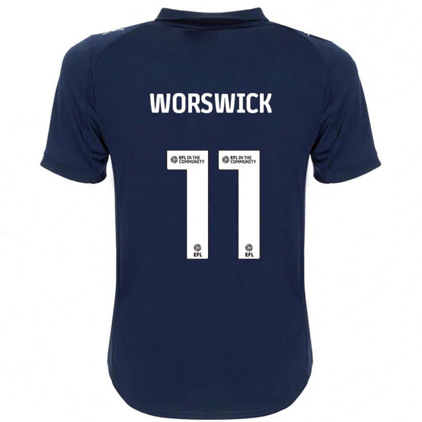 Danxen Mænd Isobel Worswick #11 Marineblå Hvid Udebane Spillertrøjer 2025/26 Trøje T-Shirt