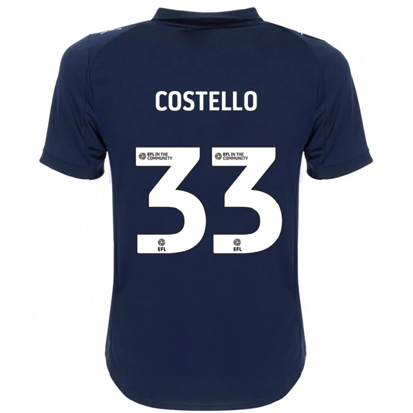 Danxen Mænd Tom Costello #33 Marineblå Hvid Udebane Spillertrøjer 2025/26 Trøje T-Shirt