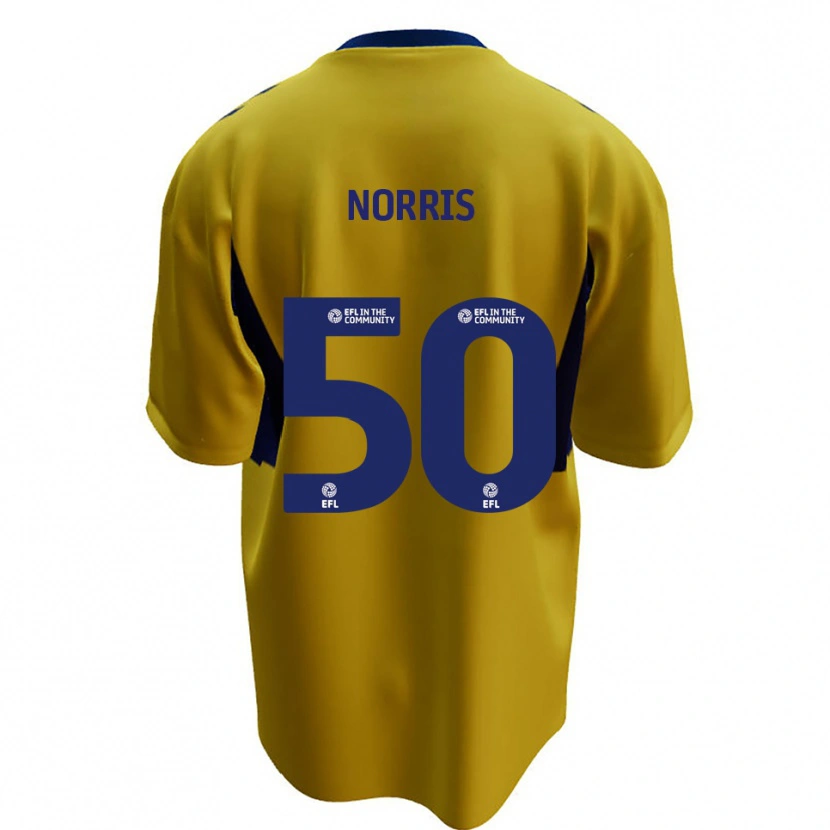 Danxen Mænd Will Norris #50 Gul Blå Udebane Spillertrøjer 2025/26 Trøje T-Shirt