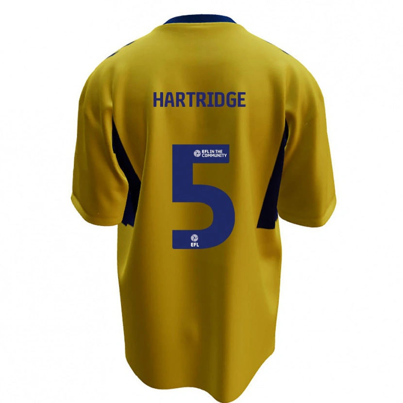 Danxen Mænd Alex Hartridge #5 Gul Blå Udebane Spillertrøjer 2025/26 Trøje T-Shirt
