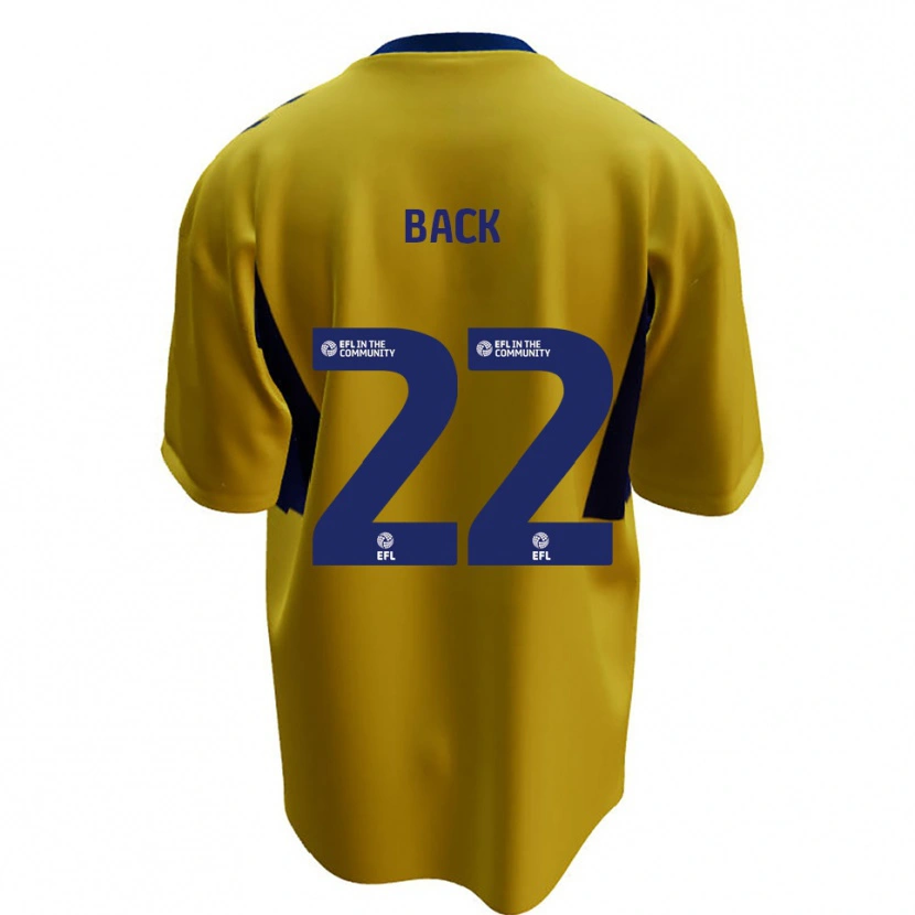 Danxen Mænd Fin Back #22 Gul Blå Udebane Spillertrøjer 2025/26 Trøje T-Shirt
