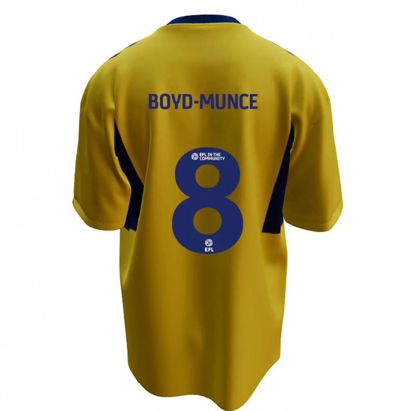 Danxen Mænd Caolan Boyd-Munce #8 Gul Blå Udebane Spillertrøjer 2025/26 Trøje T-Shirt