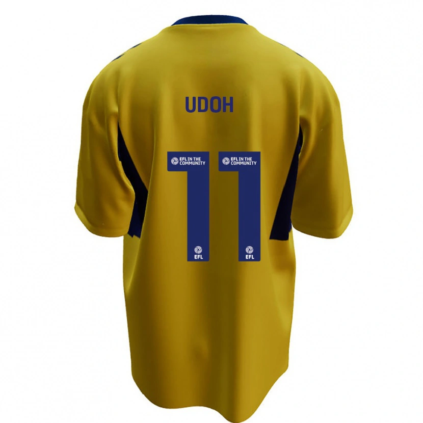 Danxen Mænd Daniel Udoh #11 Gul Blå Udebane Spillertrøjer 2025/26 Trøje T-Shirt