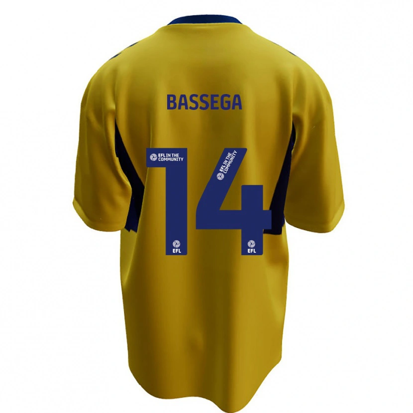 Danxen Mænd Nsemi Bassega #14 Gul Blå Udebane Spillertrøjer 2025/26 Trøje T-Shirt