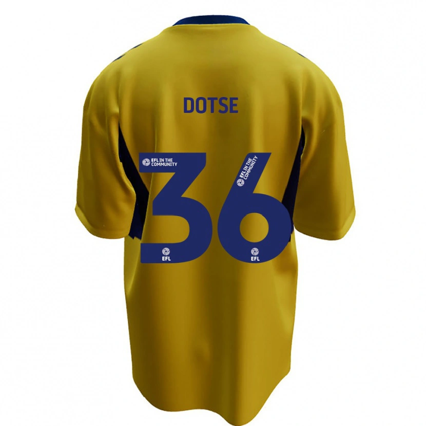 Danxen Mænd Jahiem Dotse #36 Gul Blå Udebane Spillertrøjer 2025/26 Trøje T-Shirt
