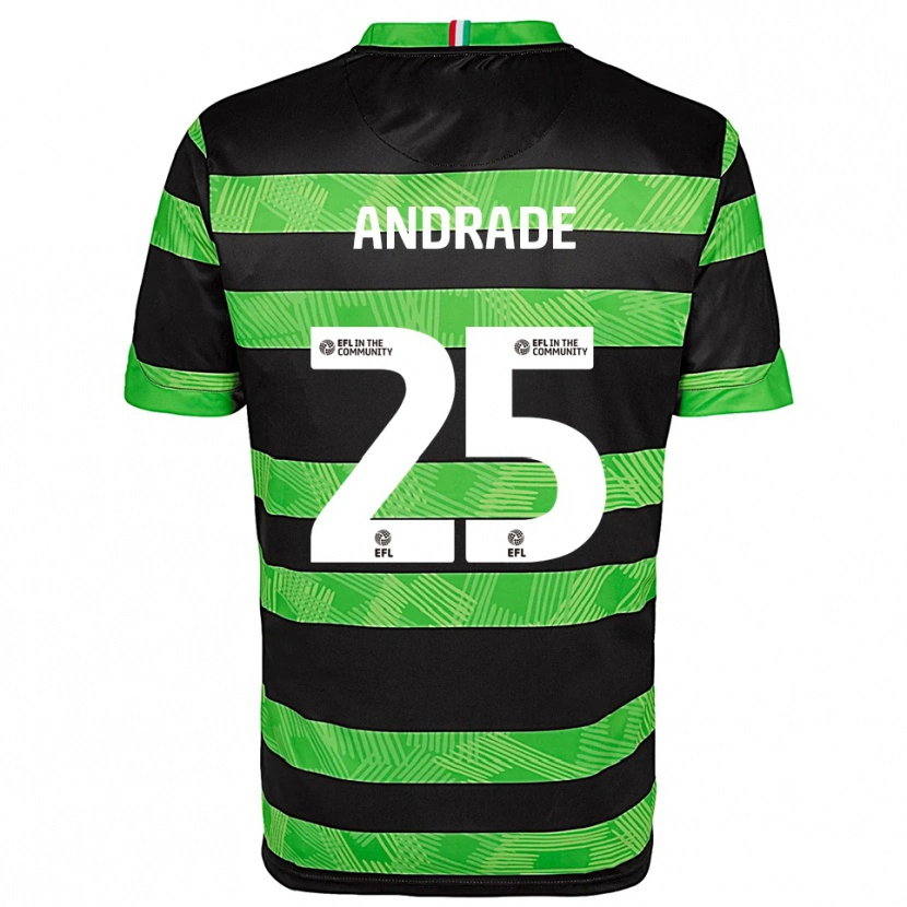 Danxen Mænd Maria Andrade #25 Sort Grøn Udebane Spillertrøjer 2025/26 Trøje T-Shirt