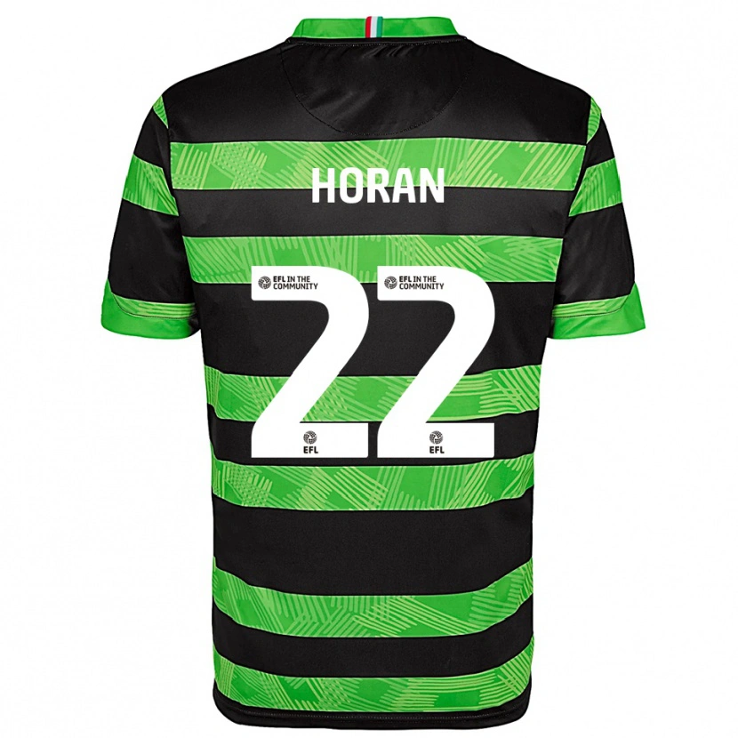Danxen Mænd Riley Horan #22 Sort Grøn Udebane Spillertrøjer 2025/26 Trøje T-Shirt