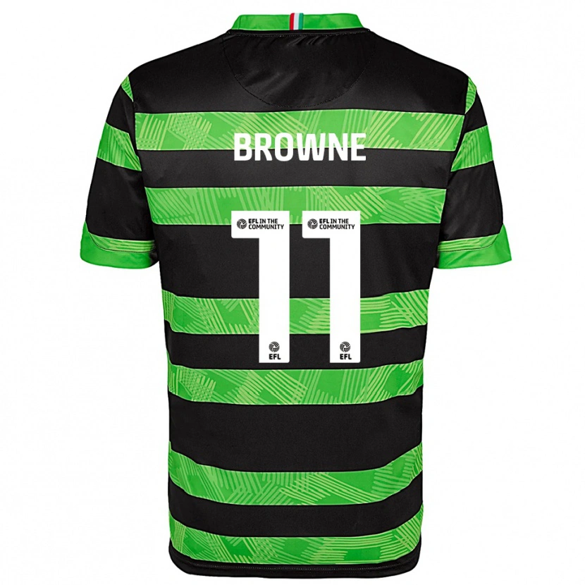 Danxen Mænd Marcus Browne #11 Sort Grøn Udebane Spillertrøjer 2025/26 Trøje T-Shirt