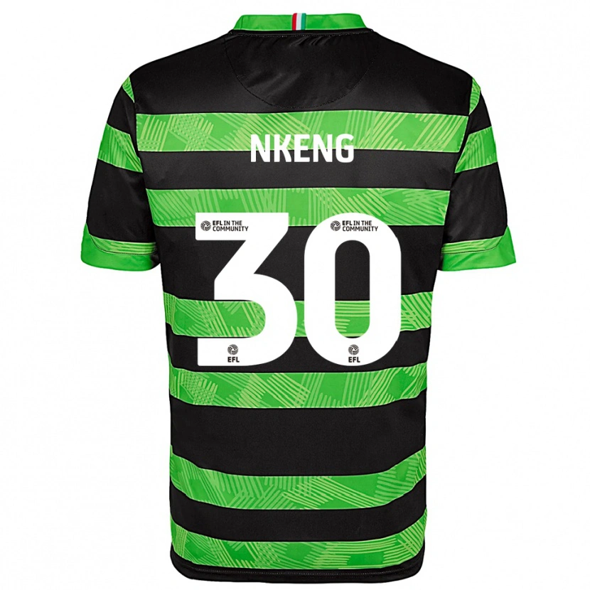 Danxen Mænd Junior Nkeng #30 Sort Grøn Udebane Spillertrøjer 2025/26 Trøje T-Shirt