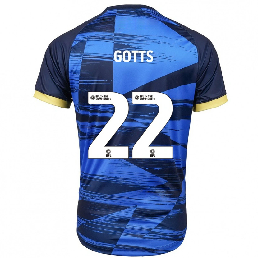 Danxen Mænd Robbie Gotts #22 Blå Marineblå Udebane Spillertrøjer 2025/26 Trøje T-Shirt