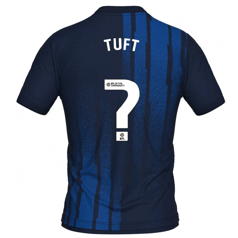 Danxen Mænd Jacob Tuft #0 Marineblå Hvid Udebane Spillertrøjer 2025/26 Trøje T-Shirt